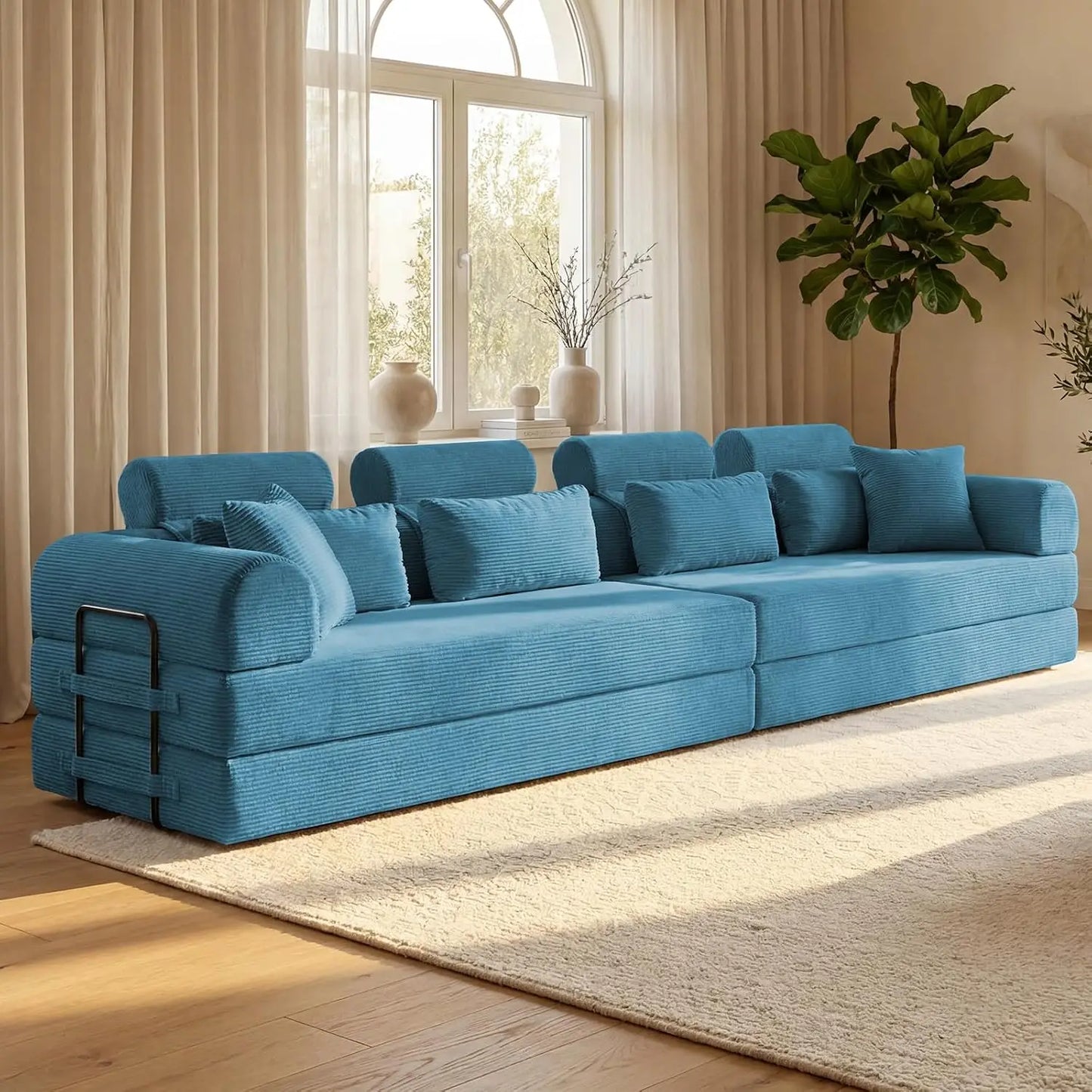 78.8-Inch Convertible Futon Sofa Bed with High Back