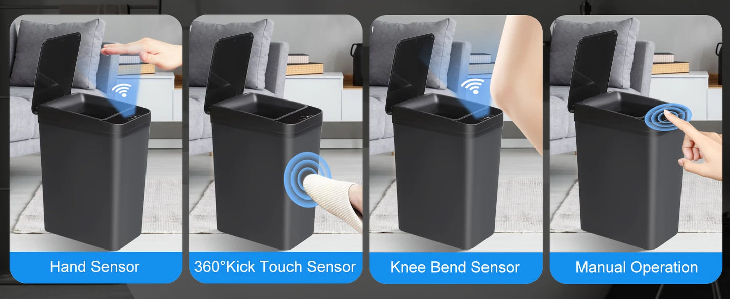 2 Pack Touchless Smart Trash Cans