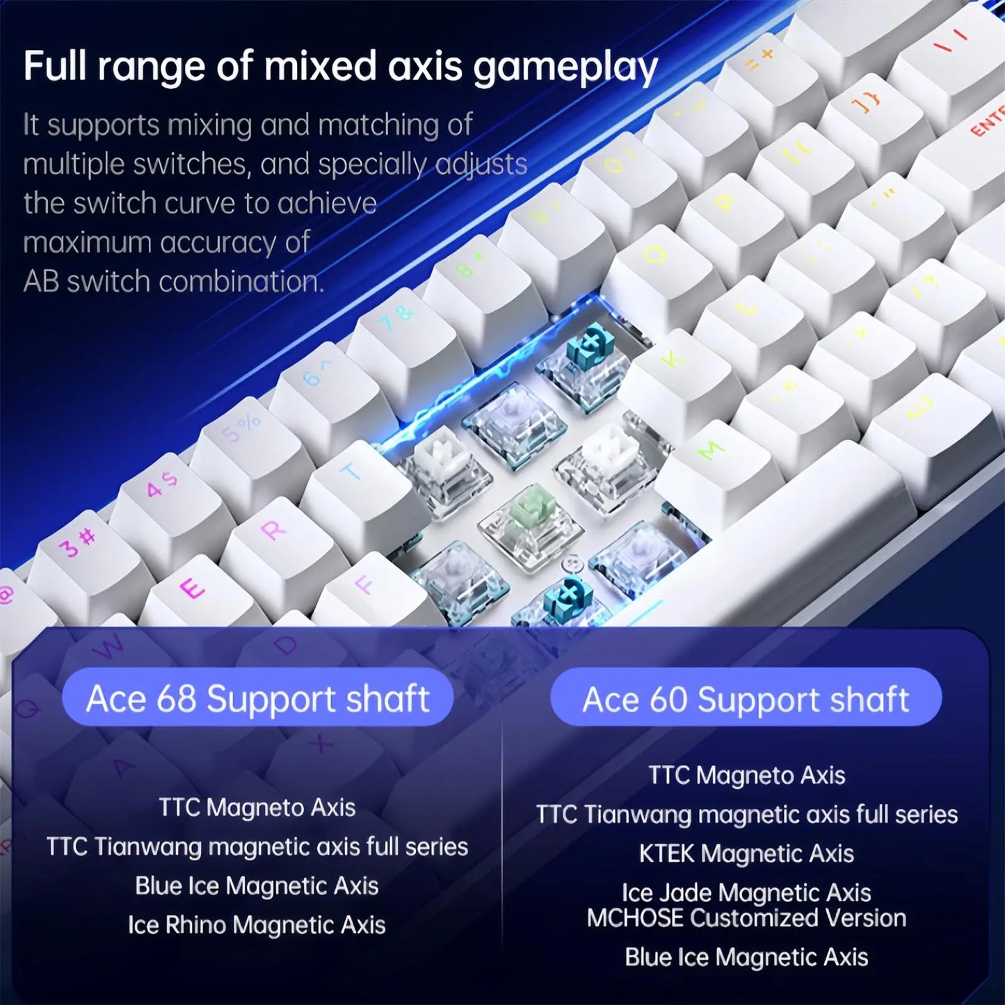 MCHOSE ACE 68 Magnetic Switch Gaming Keyboard . Hall Effect Rapid Trigger Mechanical Keyboard