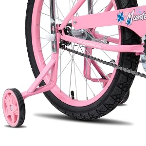 JOYSTAR 20 Inch Girls Bicycle with Training Wheels .Banana Seat Cruiser Bike for Kids Ages 6–12