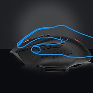 Redragon M656 Gainer Wireless Gaming Mouse, 4000 DPI 2.4GHz Ergonomic Optical Mouse with Programmable Buttons for PC, Laptop & Mac