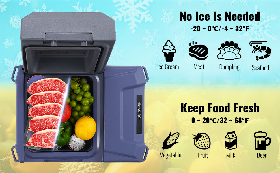 SucceBuy 8L 75L Portable Car Refrigerator –Electric Compressor Cooler Freezer with App Control for Camping, RV, Truck, Travel & Outdoor Adventures