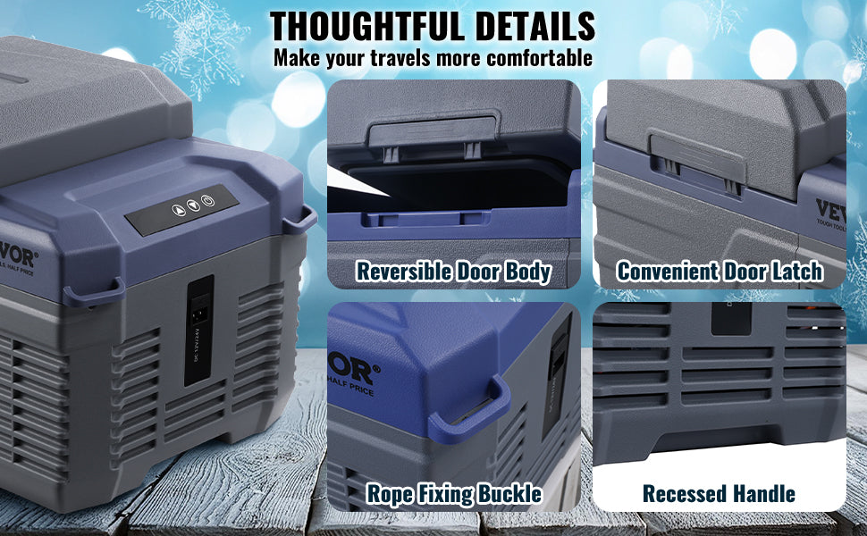SucceBuy 8L 75L Portable Car Refrigerator –Electric Compressor Cooler Freezer with App Control for Camping, RV, Truck, Travel & Outdoor Adventures