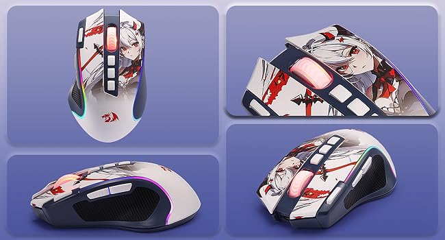 Redragon M612AK PRO RGB Gaming Mouse, 8000 DPI Wired & Wireless Optical Mouse with Programmable Buttons for PC, Laptop & Gaming