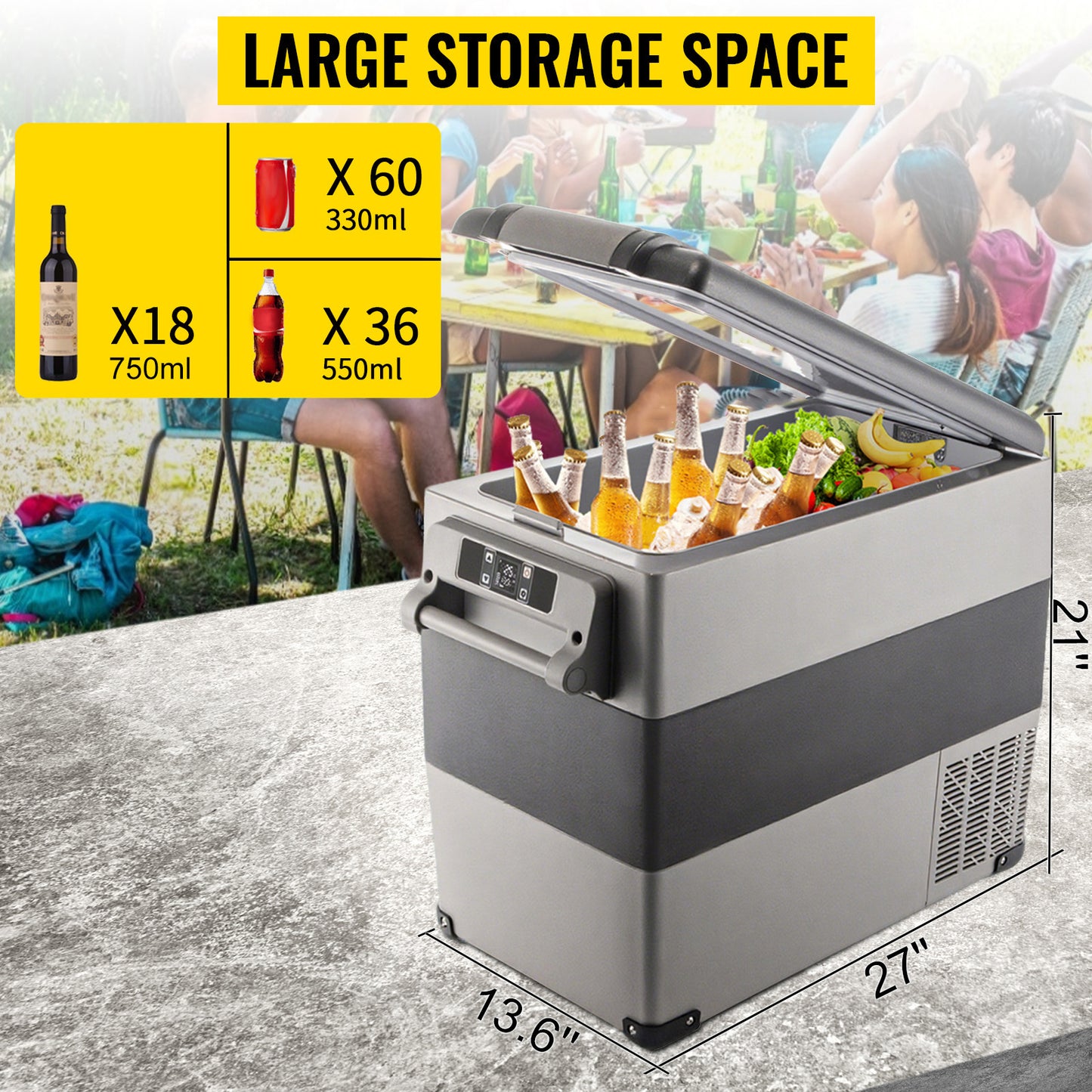 SucceBuy 15L–55L Portable Electric Car Refrigerator. Compressor Cooler & Freezer for Camping, RV, Truck, Boat, Travel & Outdoor Adventures