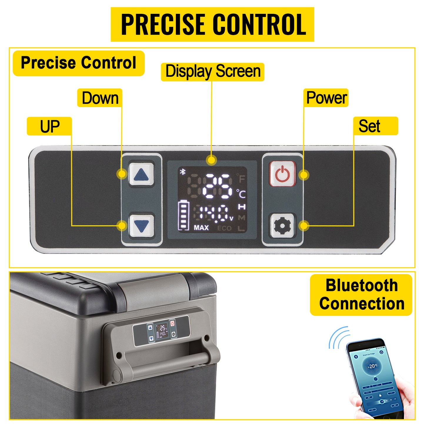SucceBuy 15L–55L Portable Electric Car Refrigerator. Compressor Cooler & Freezer for Camping, RV, Truck, Boat, Travel & Outdoor Adventures
