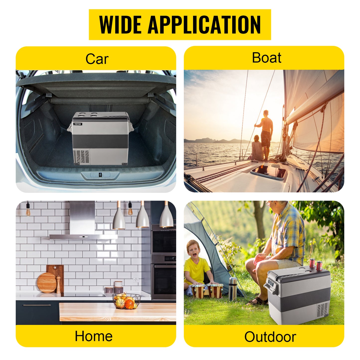 SucceBuy 15L–55L Portable Electric Car Refrigerator. Compressor Cooler & Freezer for Camping, RV, Truck, Boat, Travel & Outdoor Adventures