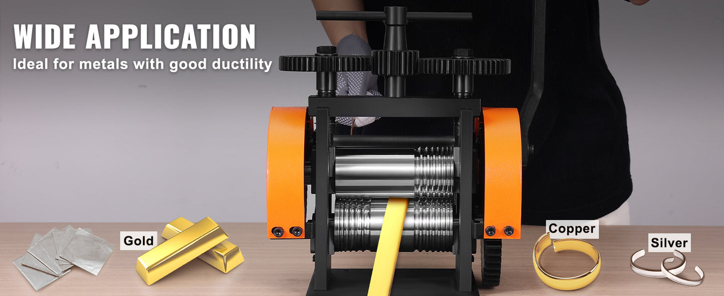 3-in-1 Jewelry Rolling Mill Machine 45/57/75/76mm for Metal Forming