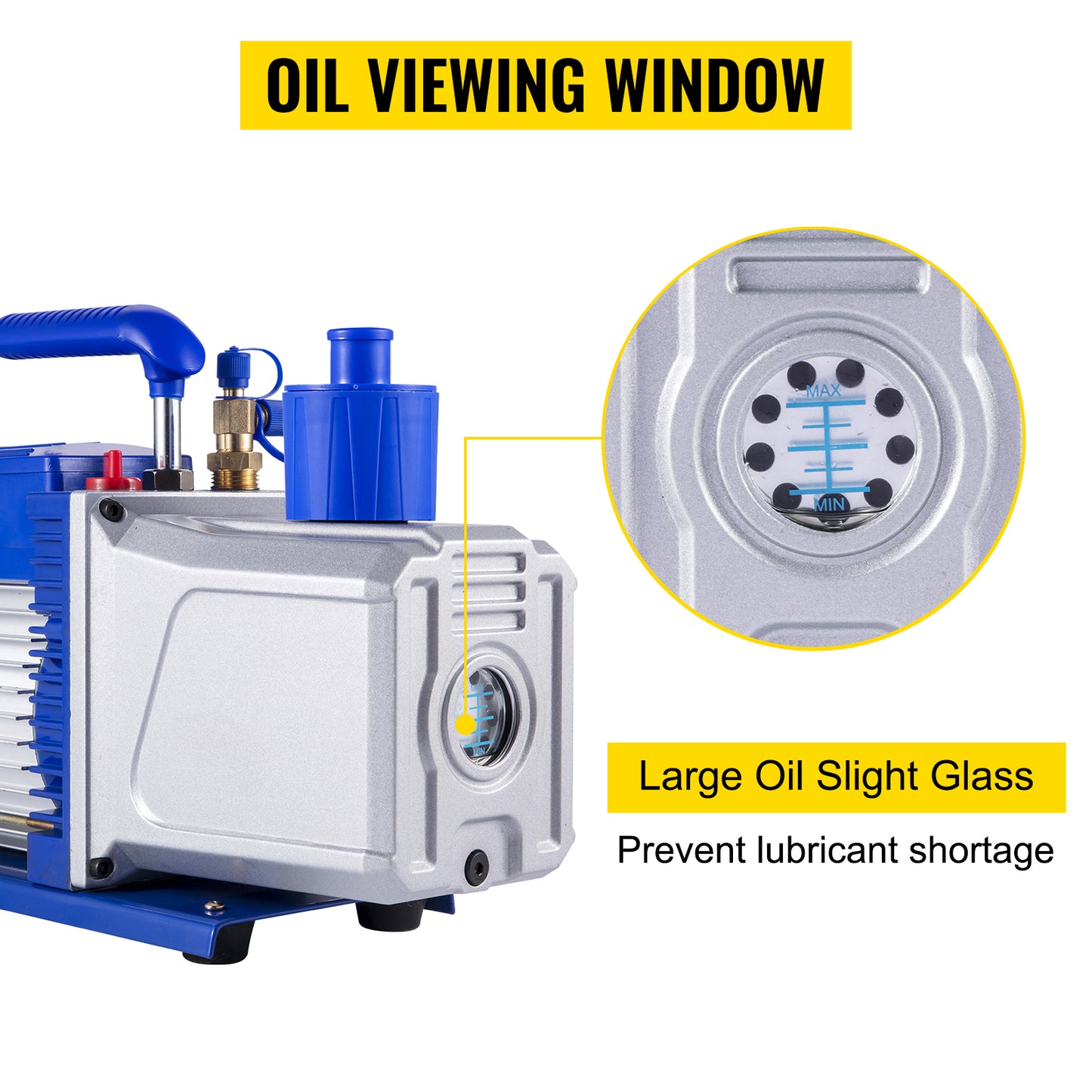 SucceBuy 2 Stage Vacuum Pump 10 CFM 1HP Vane Pump For HVAC